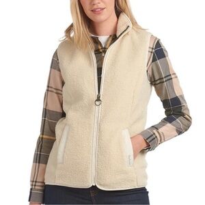 Barbour Millburn Women's Fleece Cream Vest Size 18 - NWOT